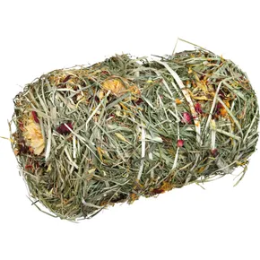 Natur Snack - prírodný valček zo sena s kvetmi pre hlod. 200g